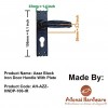 "Azaz" Black Iron Door Handle with Plate